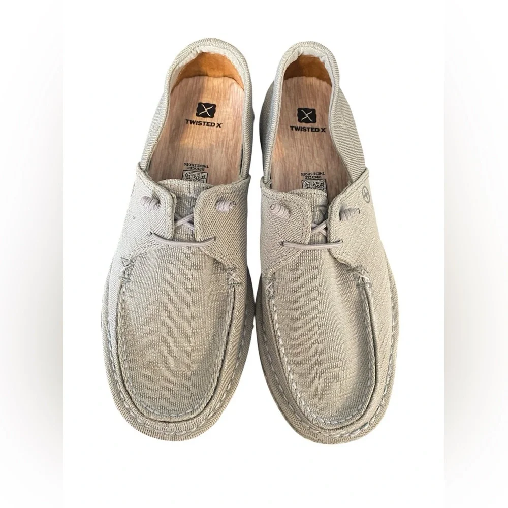 Twisted X Men’s Size 10 Eco Canvas Moc Toe Slip-On Shoes Beige Casual Comfort